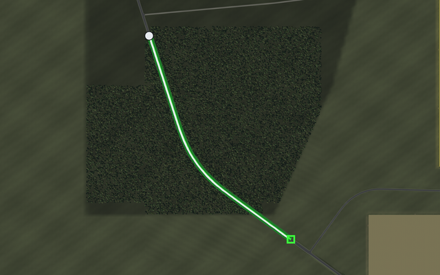 Map: the route of Through the forest and what the car drove