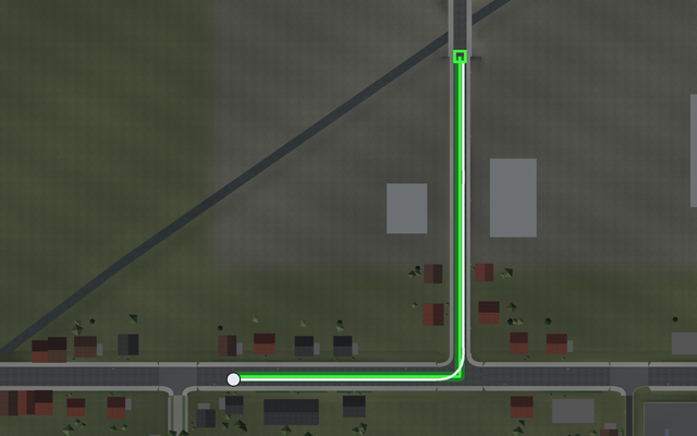Map: the route of Left into the Gewerbestrasse and what the car drove