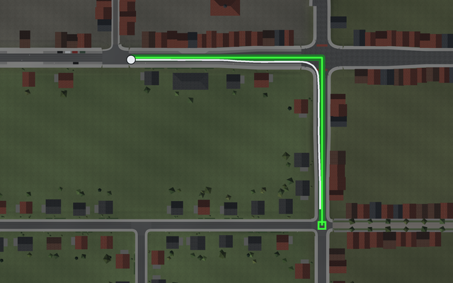 Map: the route of Right at the Markt signal and what the car drove