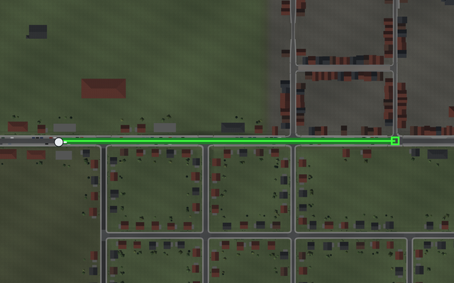 Map: the route of Zebra on the Hauptstrasse and what the car drove